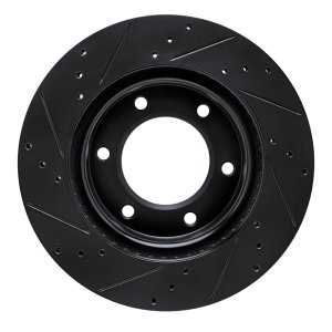 Ford Bronco Brake Rotor (1) - Front Right - R1 Concepts - Drilled & Slotted - Black - `19-`25